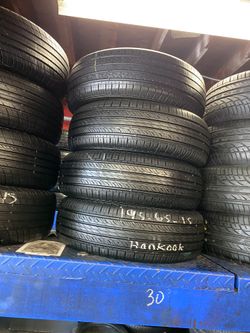 SET of four good used tires 195/65/15. 90%TREAD LIFE $160 price includes professional installation and tax