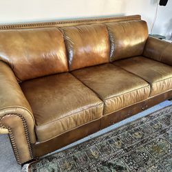 Leather Sofa - 3 Seater And 2 Chairs 