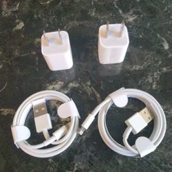 Original Apple Two Cube Chargers And Two Cables Combo