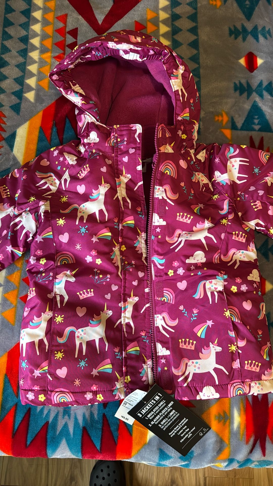 5T Toddler Girl 3 In 1 Jacket