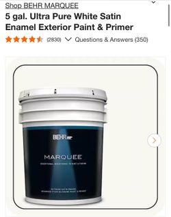 5gal exterior paint & primer White Satin Enamel