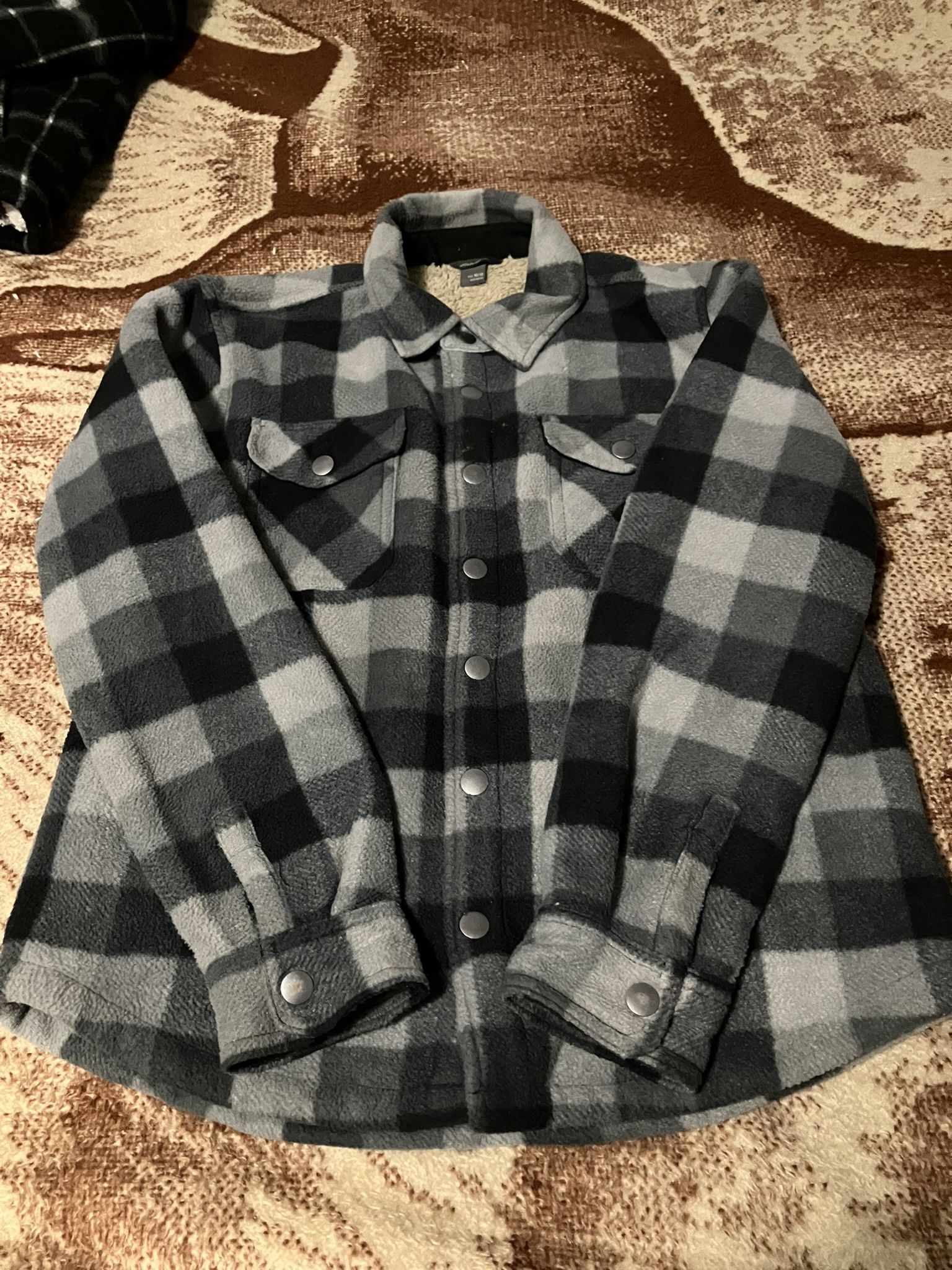 $20, Boys Flannel Style Fleece Jacket Size 10/12