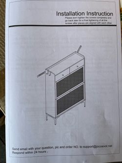 Wood Rattan Shoe Cabinet
