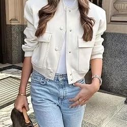 White Bomber Jacket