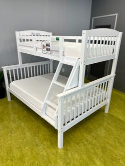 Literas. Cameron. Full/Twin Bunk Beds w/Mattresses