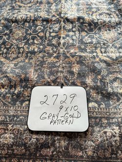 RUG, #2729, Gray-Gold Pattern, 9x12
