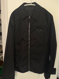 Prada Black Re-Nylon Zip Shirt (Size 48 IT)