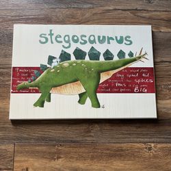 Stegosaurus Dinosaur Wood Sign 