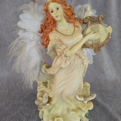 Rejoice Angel With Harp , Base and Wings Light Up
