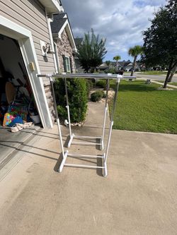 Double Rail Clothes Rack on Wheels