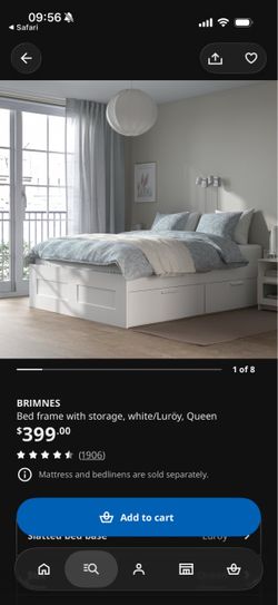 IKEA BRIMNES Queen Bed Frame with Storage