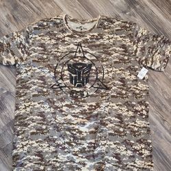 New Universal Transformers Men T-Shirt Brown Camo Logo Graphic Adult Tee 2XL