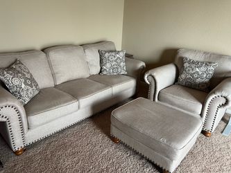 3-Piece Sofa Set with Chair and Ottoman