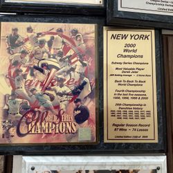 Yankees Championship Plaques World Series 