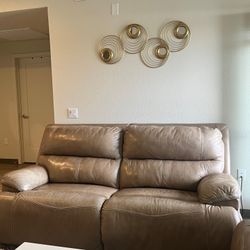 Leather Brown Sofa And Loveseat 