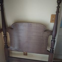Two Dixie Twin Size Wooden Frame Bed- Damage Headboard 