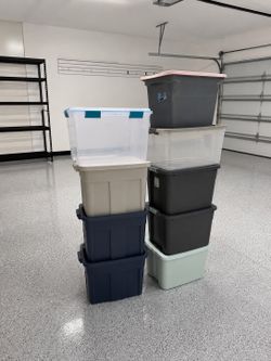 $50 for all 9! 9 Plastic Storage Bin Containers! All good condition!