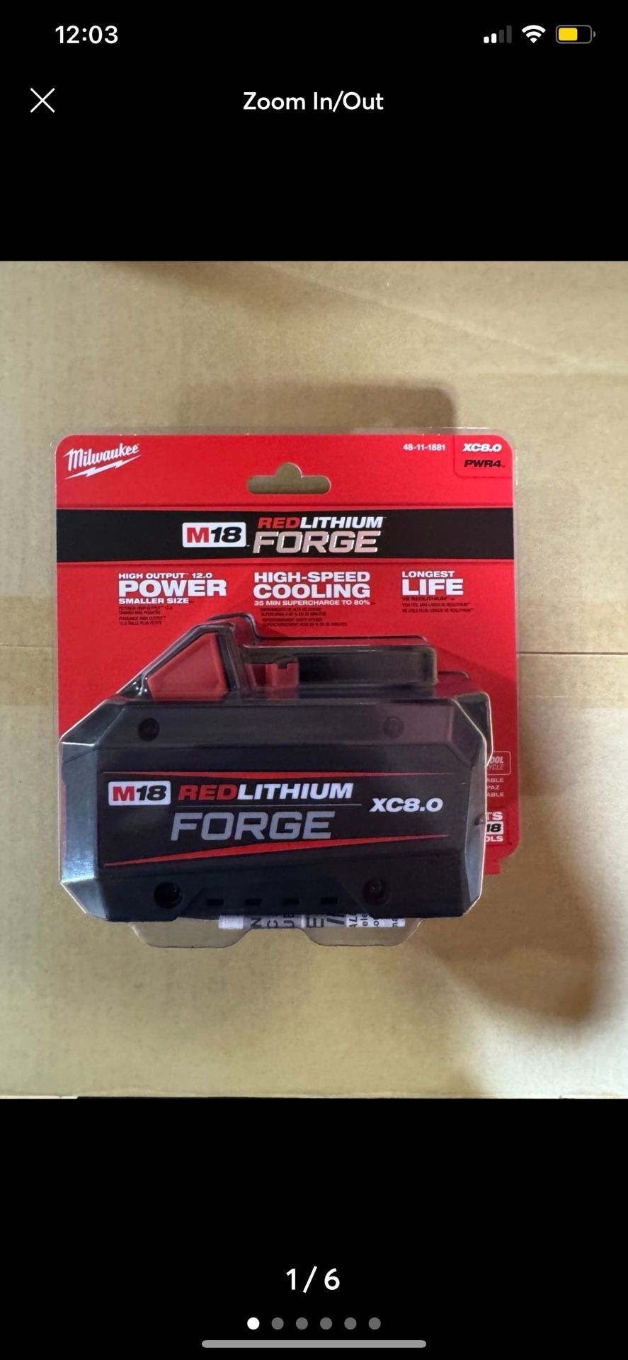 Milwaukee New 8ah Battery FORGE