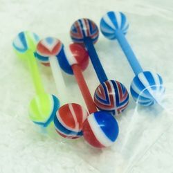 5 New Plastic Tongue Rings