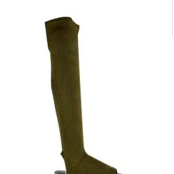 Sexy olive over the knee sandles