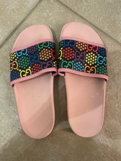 Gucci GG Psychedelic Slide Sandals Pink