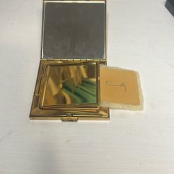 Vintage Cody Red And White Stripe With Gold Compact Empty Great Collectible Item