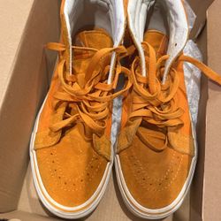Orange High Top Vans Size Women 9-men’s 7 1/5 