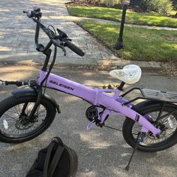 Geleisen Matte Lavender Electric Bike With Only 50 Miles On It
