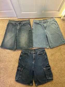 THREE PAIRS OF “RSQ” SIZE 33 JORTS