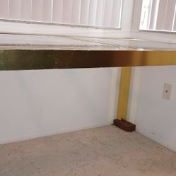 Vintage Glass Top Dining Room Table