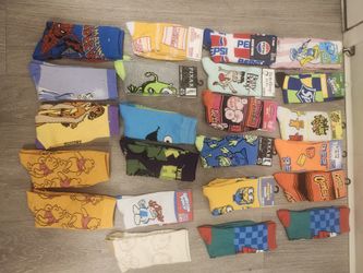 23 Brand-New Character Socks – $5 Each or Bundle for $85