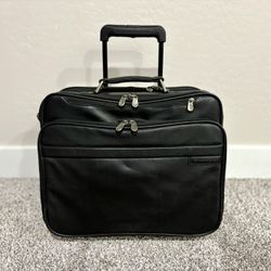 BRIGGS & RILEY ‘Travelware’ Black Leather 2-Wheeled Briefcase 