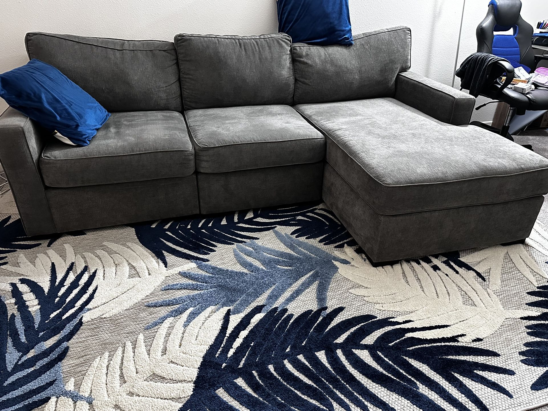 3-Piece Fabric Chaise Sectional Sofa