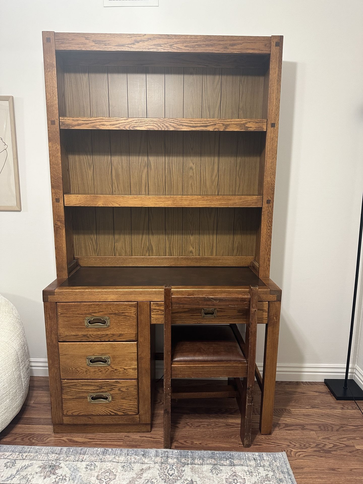 Solid Wood Bookshelf/Desk