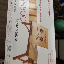 New Bamboo Laptop Table – Adjustable Bed Desk (Brand New)