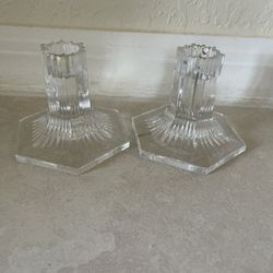 Tiffany and Co Cut Crystal Candlestick Holders