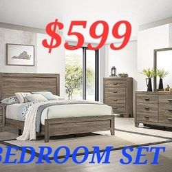 BEDROOM SET SPECIALS BED DRESSER MIRROR NIGHTSTAND AND CHEST EASY CREDIT APPROVAL NO CREDIT CHECK