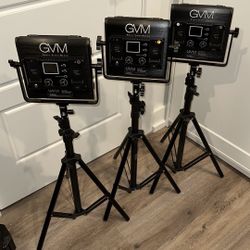 GVM 800D, RGB LED, 3 Pack Video Lighting Kit, Studio Video Lights with Panel, APP Control