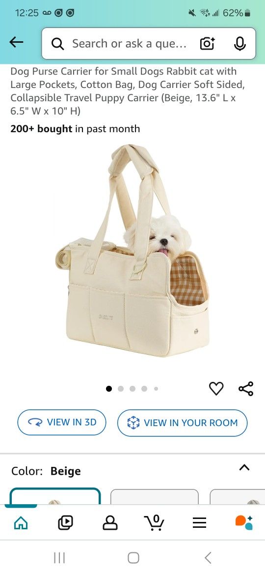 Brand new collapsible travel carrier/Purse for your little dog, cat etc.