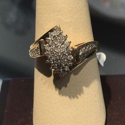 cluster gold ring