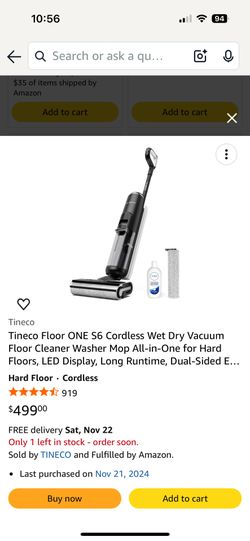 Tinco One S6 Cordless Wet/Dry Floor cleaner All In One