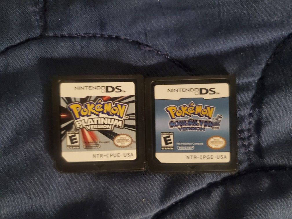 Pokemon Platinum And Pokemon SoulSilver Nintendo DS Video Game Cartridge 