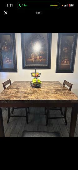 Counter Height Dining Table with 4 Chairs