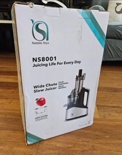 Brand New Natalie Styx Slow Juicer NS8001 - Wide Chute Masticating Juicer