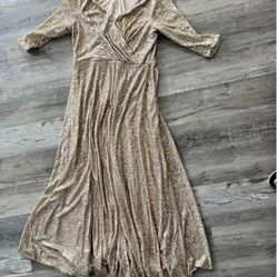 Oleg Cassini Gold Sequin Gown