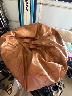 Pottery Barn Oversized Leather-Look Bean Bag Chair – Like New