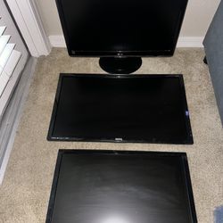 3 Computer Monitors 