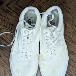 Vans 508731 Men's White Lace Up Low Top Sneaker Shoes Size 13