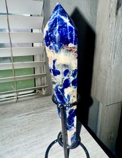 XL Sodalite Crystal Tower — Deep Blue + White Veining (Collector Grade) 