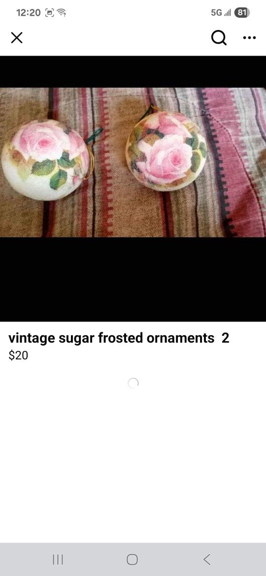Vintage Sugar Frosted Christmas Ornaments 2